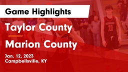 Taylor County  vs Marion County  Game Highlights - Jan. 12, 2023