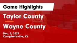 Taylor County  vs Wayne County  Game Highlights - Dec. 5, 2023