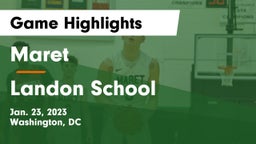 Maret  vs Landon School Game Highlights - Jan. 23, 2023
