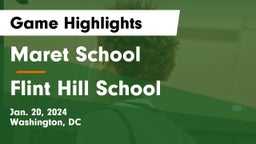 Maret School vs Flint Hill School Game Highlights - Jan. 20, 2024