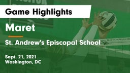 Maret  vs St. Andrew's Episcopal School Game Highlights - Sept. 21, 2021