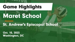 Maret School vs St. Andrew's Episcopal School Game Highlights - Oct. 10, 2023