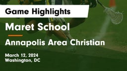 Maret School vs Annapolis Area Christian  Game Highlights - March 12, 2024