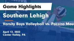 Southern Lehigh  vs Varsity Boys Volleyball vs. Pocono Mountain West Game Highlights - April 12, 2022