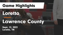 Loretto  vs Lawrence County  Game Highlights - Sept. 12, 2022