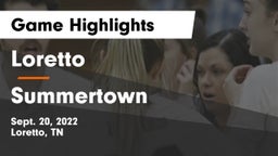 Loretto  vs Summertown Game Highlights - Sept. 20, 2022