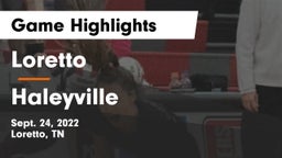 Loretto  vs Haleyville  Game Highlights - Sept. 24, 2022