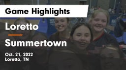Loretto  vs Summertown Game Highlights - Oct. 21, 2022