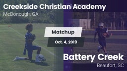 Matchup: Creekside Christian vs. Battery Creek  2019