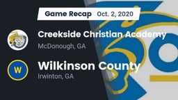 Recap: Creekside Christian Academy vs. Wilkinson County  2020