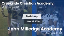 Matchup: Creekside Christian vs. John Milledge Academy  2020