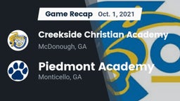 Recap: Creekside Christian Academy vs. Piedmont Academy  2021