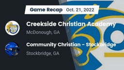 Recap: Creekside Christian Academy vs. Community Christian  - Stockbridge 2022
