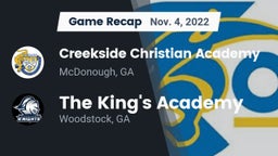 Recap: Creekside Christian Academy vs. The King's Academy 2022