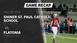 Recap: Shiner St. Paul Catholic School vs. Flatonia  2016