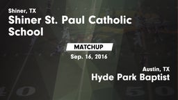 Matchup: St. Paul Catholic vs. Hyde Park Baptist  2016