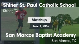 Matchup: St. Paul Catholic vs. San Marcos Baptist Academy  2016