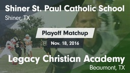 Matchup: St. Paul Catholic vs. Legacy Christian Academy  2016
