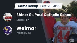Recap: Shiner St. Paul Catholic School vs. Weimar  2018
