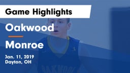 Oakwood  vs Monroe  Game Highlights - Jan. 11, 2019