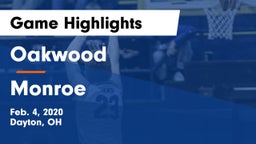 Oakwood  vs Monroe  Game Highlights - Feb. 4, 2020