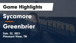 Sycamore  vs Greenbrier  Game Highlights - Feb. 22, 2021