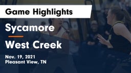 Sycamore  vs West Creek Game Highlights - Nov. 19, 2021