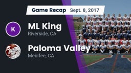 Recap: ML King  vs. Paloma Valley  2017