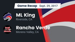 Recap: ML King  vs. Rancho Verde  2017