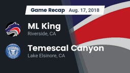 Recap: ML King  vs. Temescal Canyon  2018
