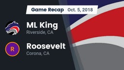 Recap: ML King  vs. Roosevelt  2018