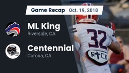 Recap: ML King  vs. Centennial  2018