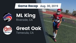 Recap: ML King  vs. Great Oak  2019