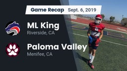 Recap: ML King  vs. Paloma Valley  2019