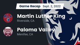 Recap: Martin Luther King  vs. Paloma Valley  2022