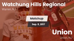 Matchup: Watchung Hills vs. Union  2017