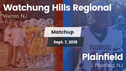 Matchup: Watchung Hills vs. Plainfield  2018