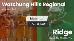 Matchup: Watchung Hills vs. Ridge  2018
