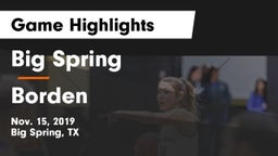 Big Spring  vs Borden  Game Highlights - Nov. 15, 2019