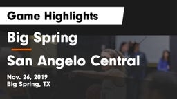 Big Spring  vs San Angelo Central  Game Highlights - Nov. 26, 2019