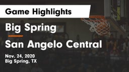 Big Spring  vs San Angelo Central  Game Highlights - Nov. 24, 2020