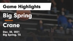 Big Spring  vs Crane  Game Highlights - Dec. 30, 2021