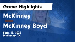 McKinney  vs McKinney Boyd  Game Highlights - Sept. 13, 2022