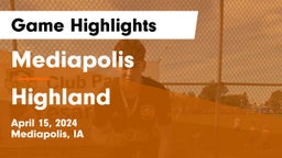 Mediapolis  vs Highland  Game Highlights - April 15, 2024