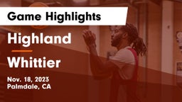 Highland  vs Whittier  Game Highlights - Nov. 18, 2023