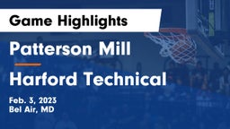 Patterson Mill  vs Harford Technical  Game Highlights - Feb. 3, 2023