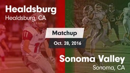 Matchup: Healdsburg High vs. Sonoma Valley  2016