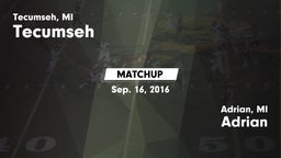 Matchup: Tecumseh  vs. Adrian  2016