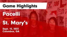 Pacelli  vs St. Mary's Game Highlights - Sept. 15, 2022
