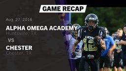 Recap: Alpha Omega Academy  vs. Chester  2016